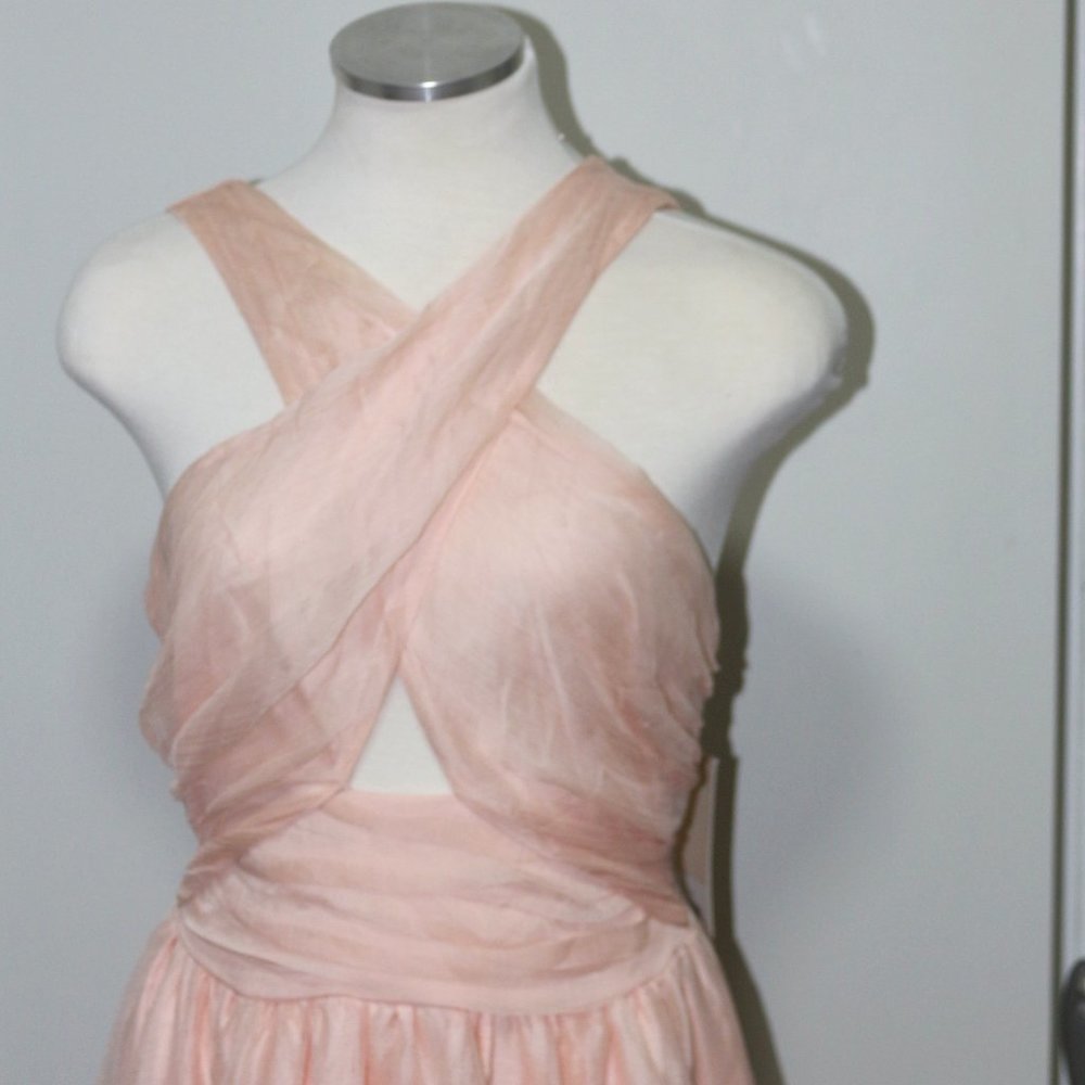 Keepsake The Label | Keepsake In Knots Crossover Keyhole Gown in Pink/Nude